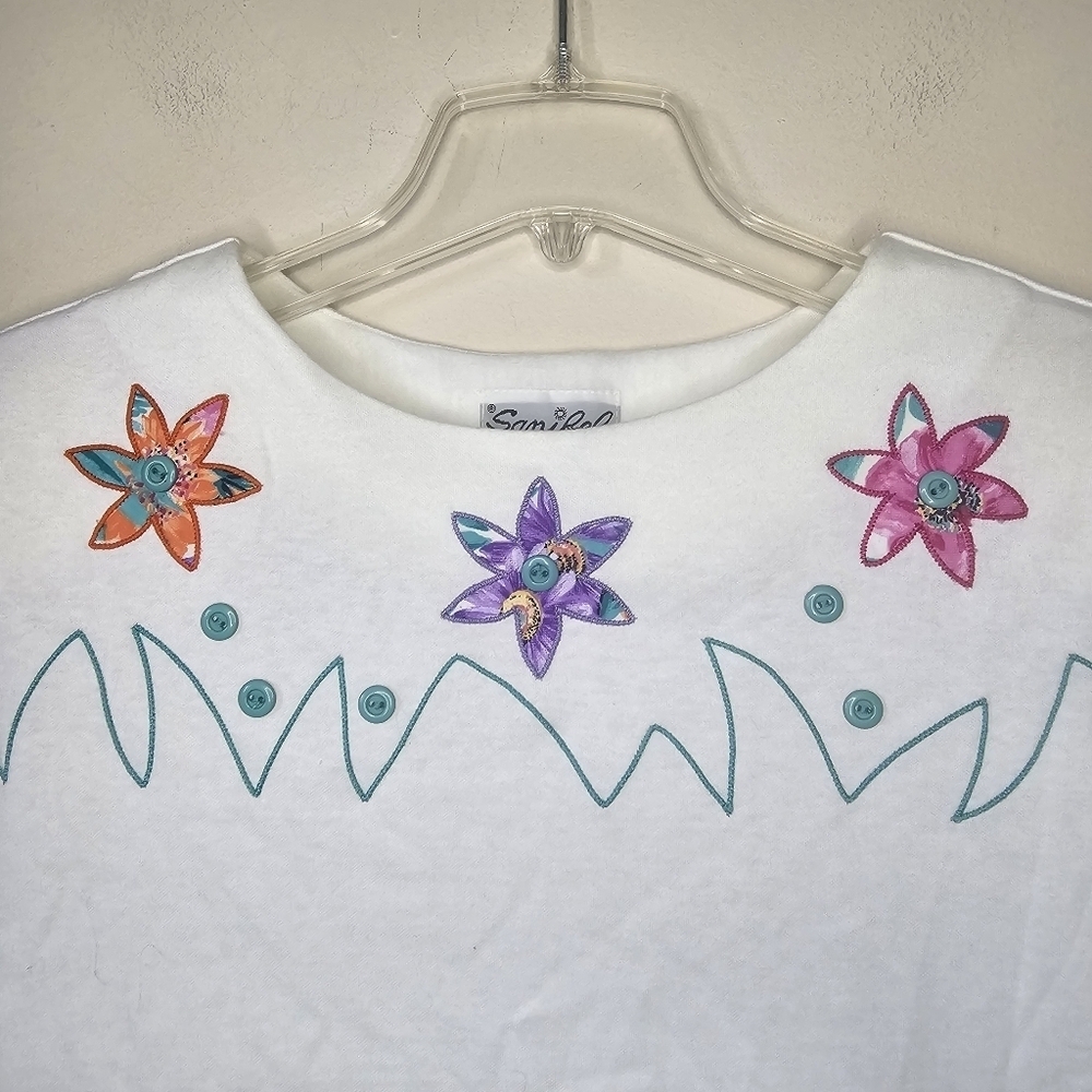 Sanibel Sport Summer Vintage Floral Shirt Size Small - Picture 3 of 8